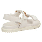 Dior Dioract White Lambskin Sandals | Gold Signature & Adjustable Straps - Cloud Tread